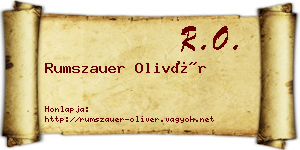 Rumszauer Olivér névjegykártya